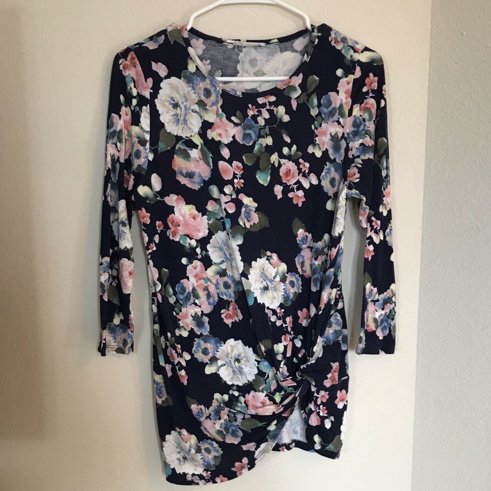 First Look Blue Floral Top